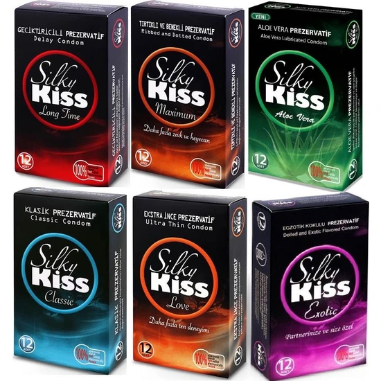 Silky Kiss SK05 Silky Kiss Kondom Prezervatif Seti 12'li 6 Paket (72 Adet)