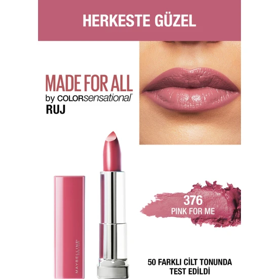 Maybelline New York Color Sensational Made For All Ruj - 376 Pink For Me (Pembe)