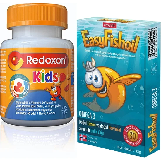 Redoxon Kids + Easyfishoil Omega3 2'li Set