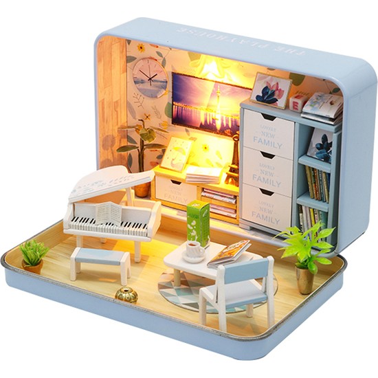 Buyfun Minyatür Bebek Evi Mobilya ile Diy Ahşap Dollhouse
