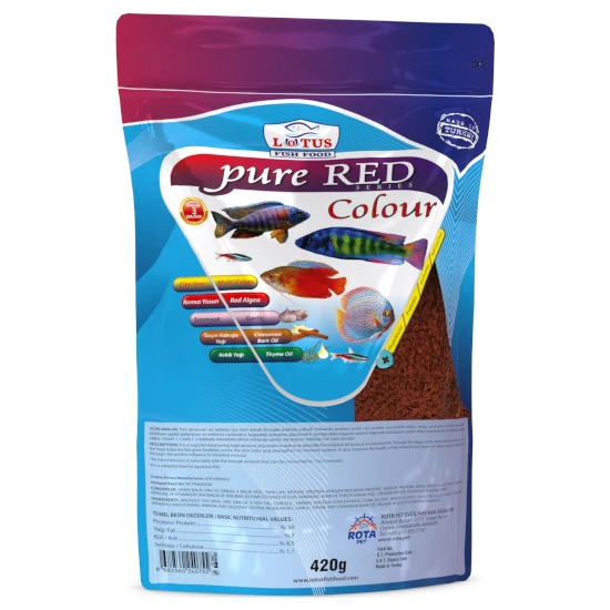 Lotus Pure Red Colour Pro Chips 420 gr Tropikal Malawi Ciklet Poşet Balık Yemi