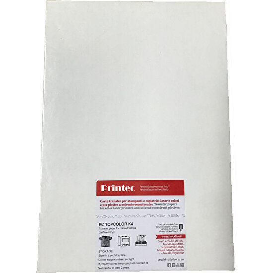 Printec No Cut Metalik Sulu Transfer Kağıdı Beyaz 5 Adet + 50 ml Tutkal (C Tipi)