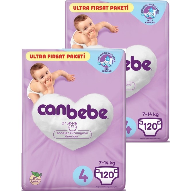 Canbebe Ultra Fırtsat Pakeri 4 Beden (120X2) 240 Adet