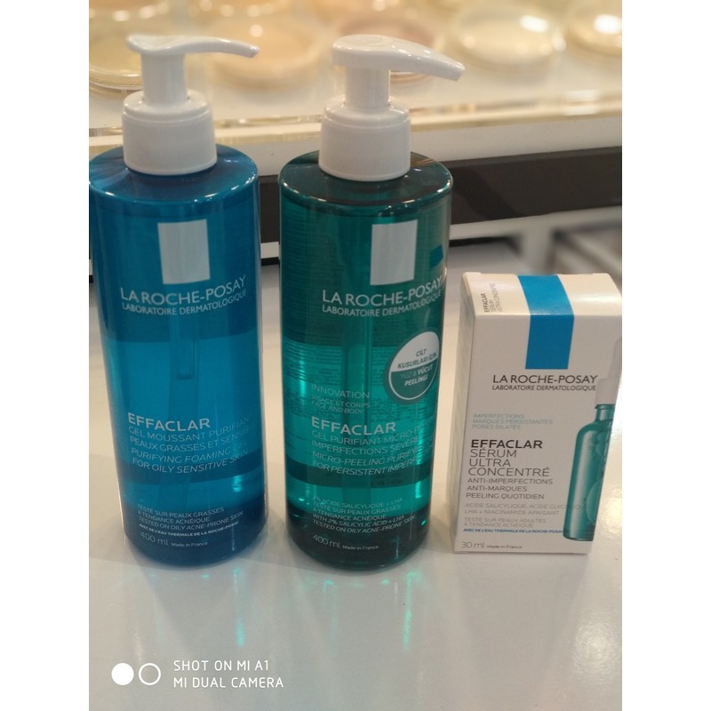 La Roche-Posay Effaclar Pleeng 400 ml + Effaclar 400 ml + Effaclar Peelıng Serum Bakım Paketi 3
