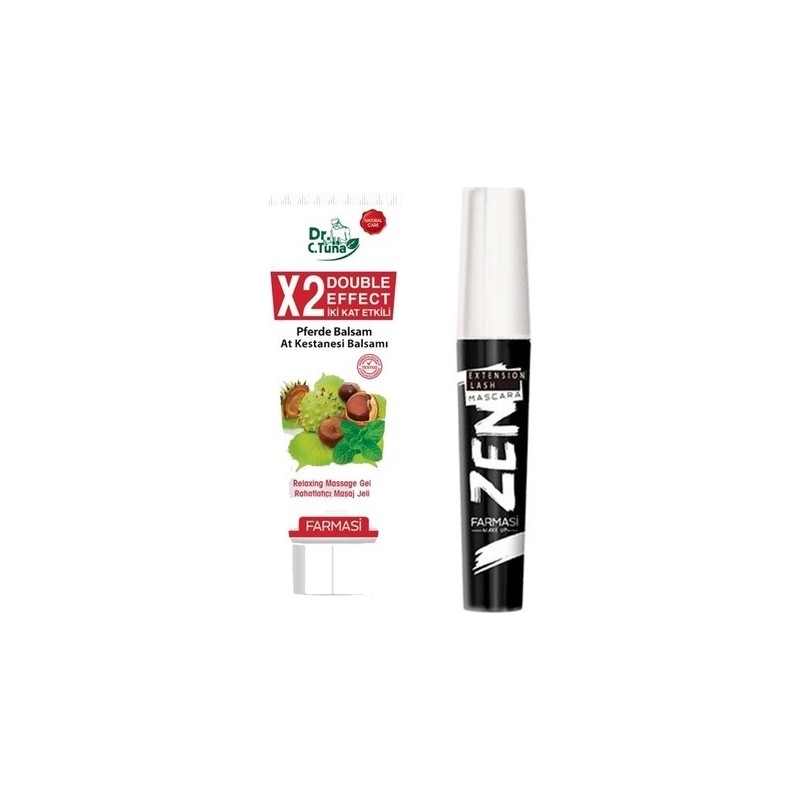Farmasi Zen Maskara Rimel+Dr. C. Tuna Iki Kat Etkili At Kestanesi Masaj Jeli 125 ml 2'li Set