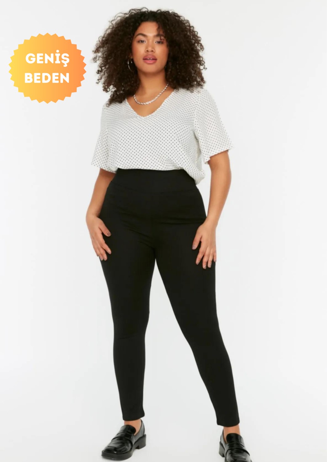 Banega Curve Büyük Beden Toparlayıcı Sıkılaştırıcı Yuksek Bel Siyah Tayt