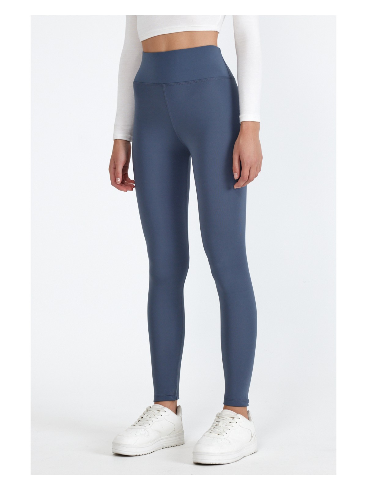 Banega Kadın Şardonlu Toparlayıcı Yüksek Bel Polarlı Lacivert Tayt - Görsel 3