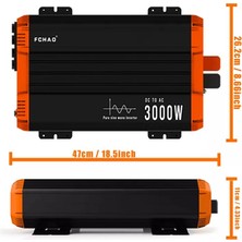 Fchao 3000W LED göstergeli tam sinus akıllı Inverter / Güç çevirici
