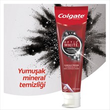 Colgate Optic White Charcoal Beyazlatıcı Diş Macunu 125 ml, 360 Visible White Orta Diş Fırçası, Optic White Ağız Bakım Suyu 250 ml
