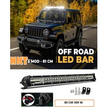 80 cm Çift Sıra 5 Modlu Turuncu Beyaz Off Road LED Bar