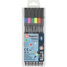 Fineliner Siyah Gövde 6'lı  Fixpoint P-5488