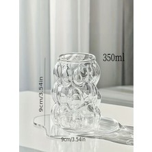 2ADET Üzüm Tipi Borosilikat Kokteyl ve Soğuk-Sıcak Kahve Bardağı Pipet Hediyeli 350 ml Bubble Bardak