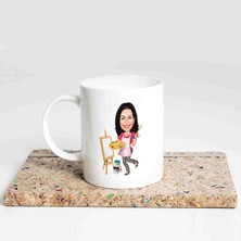 Hediye Moda Kadın Ressamlara Özel Karikatürlü Kupa Bardak