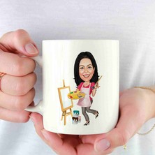 Hediye Moda Kadın Ressamlara Özel Karikatürlü Kupa Bardak