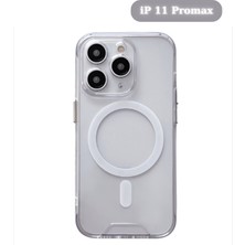 Gevrek Techs iPhone 11 Pro Max ile Uyumlu Magsafe Özellikli Darbe Önleyici Şeffaf Kılıf