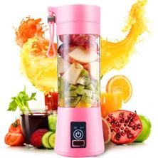 Aybastılı Portatif Taşınabilir El Blender 380 ml USB Şarjlı Pembe