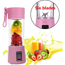 Aybastılı Portatif Taşınabilir El Blender 380 ml USB Şarjlı Pembe