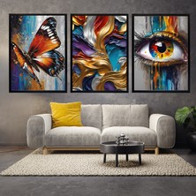 Mixefor Çerçeveli 3 Parça Tablo Set- Modern Soyut Kanvas Tablo -Tek Tablo Ölçü 55CM x 75CM