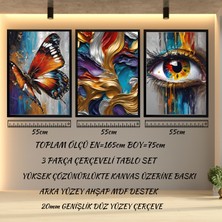 Mixefor Çerçeveli 3 Parça Tablo Set- Modern Soyut Kanvas Tablo -Tek Tablo Ölçü 55CM x 75CM