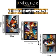 Mixefor Çerçeveli 3 Parça Tablo Set- Modern Soyut Kanvas Tablo -Tek Tablo Ölçü 55CM x 75CM