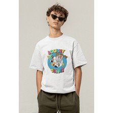 Populus Çizgi Karakterler Beyaz Tişört