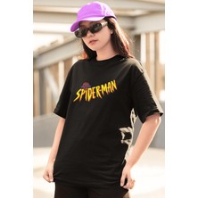 Populus Örümcek Adam Logo Siyah Tişört