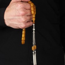 Takı925 Osmanlı Benzetmezi Gümüş Püsküllü Sıkma Kehribar Tesbih