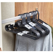 DEYHOME Slim Hanger Elbise Kıyafet Giysi Gömlek Pantolon Askısı Siyah 10 Adet Set