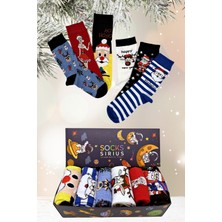 Happy Socks 6'lı  Yılbaşı Christmas Noel Renkli Parfümlü Çorap Seti Özel Hediye Kutusu