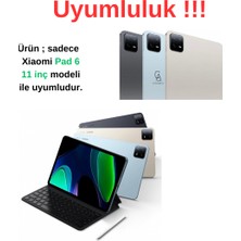 Wowacs Xiaomi Mi Pad 6 11 Inç Uyumlu Uyku Modlu Smart Tablet Kılıfı Ekran Koruyucu ve Kalem Seti Siyah