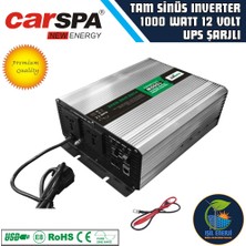 Carspa / Lexron Tam Sinus 1000 Watt 12 Volt Ups Şarjlı Inverter - 1000 Watt 12 Volt Ups Charger