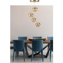 Lumexx Küre 4 Lü Tepsili Eskitme Bal Camlı Sarkıt