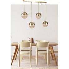 Lumexx Küre 4 Lü Sıralı Eskitme Bal Camlı Sarkıt