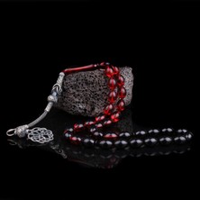 Takı925 1000 Ayar Kazaz Püsküllü Ateş Kehribar Tesbih