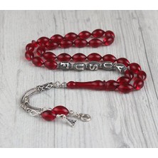 Takı925 Gümüş Püsküllü Harfli ve Isimli Sıkma Kehribar Tesbih