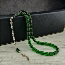 Takı925 925 Ayar Gümüş Püsküllü Kapsül Kesim Ateş Kehribar Tesbih