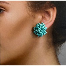 Rupen Kraft El Yapımı Sık Dokumalı Kum Boncuk Şık Top Küpe