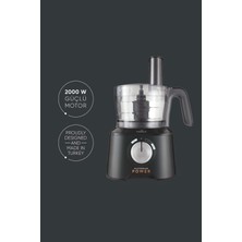 Karaca Mastermaid Power Multifunctional 10 In 1 Shiny Black Mutfak Robotu, Blender Seti 2000W