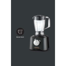 Karaca Mastermaid Power Multifunctional 10 In 1 Shiny Black Mutfak Robotu, Blender Seti 2000W