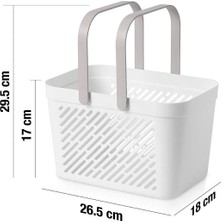 Tıkla Sende Düzenleyici Beyaz 4 Adet Sepet, Duş Sepeti, Organizer, Dolap Düzenleyici, Deterjanlık , Şampuanlık