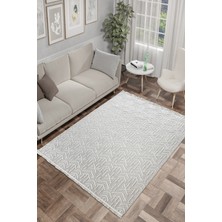 Armida Concept Olivia Krem %100 Polyester Bukleli Dokuma Makine Halısı Oturma Odası Salon Mutfak Halısı 80 x 150