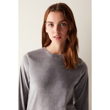 Penti Gri Fuzzy Sweatshirt Pijama Üstü