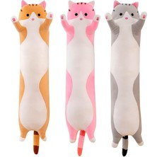 Bolabola Kedi Peluş Oyuncaklar Dekoratif Oyuncak Uzun Kedi Yastık Peluş Oyuncaklar (Pembe) (Yurt Dışından)