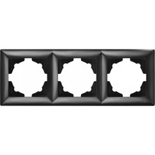 Günsan Elektrik Günsan Visage Metalik Siyah Üçlü Çerçeve