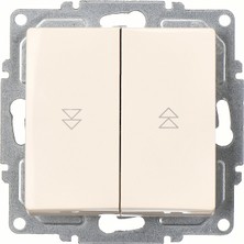Günsan Elektrik Visage Krem Jaluzi Kumanda Anahtarı (İki Düğmeli) Mekanizma