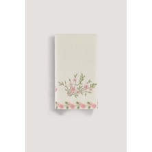 Arliva Home Sude Kadıfe Nakıslı Çeyız Havlusu Krem 50X85