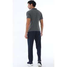 Erkek Antramelanj Süprem Polo Yaka Kısa Kol T-Shirt, Slim Fit Dar Kesim Eşofman Alt-Üst Takım - 122