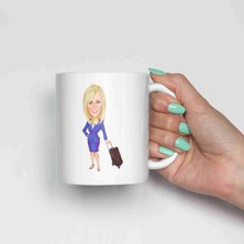 Hediye Moda Hosteslere Özel Karikatürlü Kupa Bardak