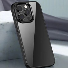 CoverZone iPhone 15 Pro ile Uyumlu Kılıf Kenar Renkli Arkası Şeffaf  Kamera Koruma Impact Protectıon Kılıf