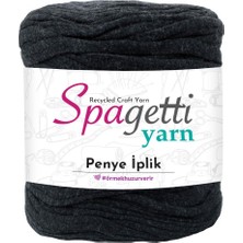 Spagettiyarn Penye Ip Koyu Gri Kırçıllı El Örgü Ipliği